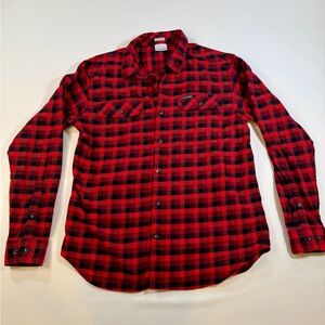 Columbia Red Plaid Men's Shirt size large